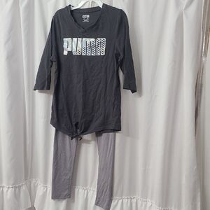 PUMA Charcoal and Light Gray Lounge Outfit